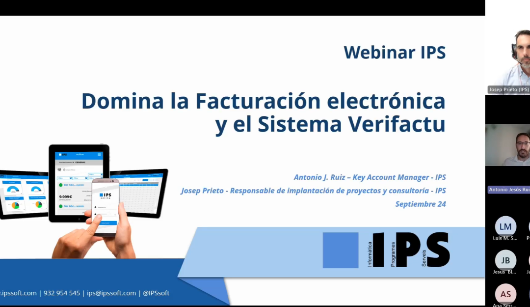¡Éxito total en el #WebinarIPS sobre Facturación Electrónica y Sistema Verifactu!