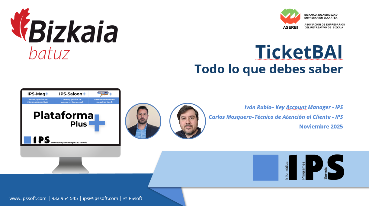 Presentación de IPS y ASERBI sobre TicketBAI en Bizkaia con Iván Rubio y Carlos Mosquera